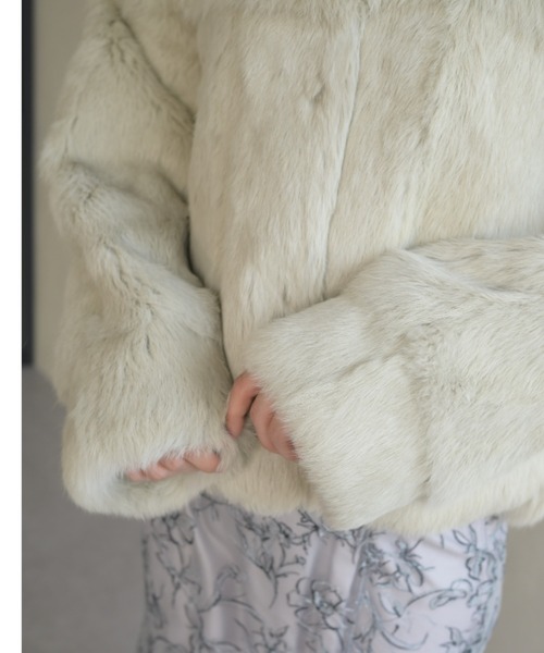 31 Sons de mode（トランテアン　ソン　ドゥ　モード）の「ファーコート（その他アウター・レディース・ライトグレー/ベージュ・ﾌﾘ-）」の15枚目の写真