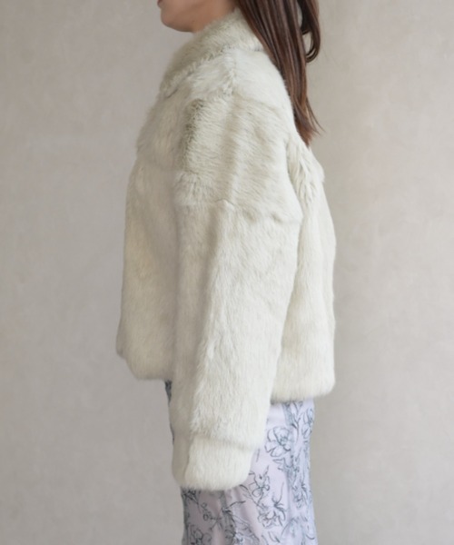 31 Sons de mode（トランテアン　ソン　ドゥ　モード）の「ファーコート（その他アウター・レディース・ライトグレー/ベージュ・ﾌﾘ-）」の17枚目の写真