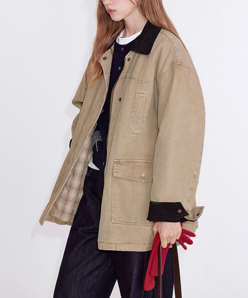 Fano Studios(ファノ ストゥディオズ)の「切り替え ヴィンテージライクコットンジャケット FD25M031【Fano Studios】【2025AW】(ミリタリージャケット・レディース・ベージュ・FREE)」の5枚目の写真