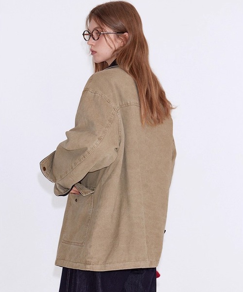 Fano Studios(ファノ ストゥディオズ)の「切り替え ヴィンテージライクコットンジャケット FD25M031【Fano Studios】【2025AW】(ミリタリージャケット・レディース・ベージュ・FREE)」の6枚目の写真