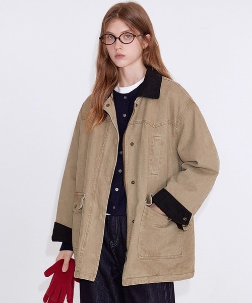Fano Studios(ファノ ストゥディオズ)の「切り替え ヴィンテージライクコットンジャケット FD25M031【Fano Studios】【2025AW】(ミリタリージャケット・レディース・ベージュ・FREE)」の8枚目の写真