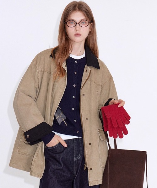 Fano Studios(ファノ ストゥディオズ)の「切り替え ヴィンテージライクコットンジャケット FD25M031【Fano Studios】【2025AW】(ミリタリージャケット・レディース・ベージュ・FREE)」の9枚目の写真