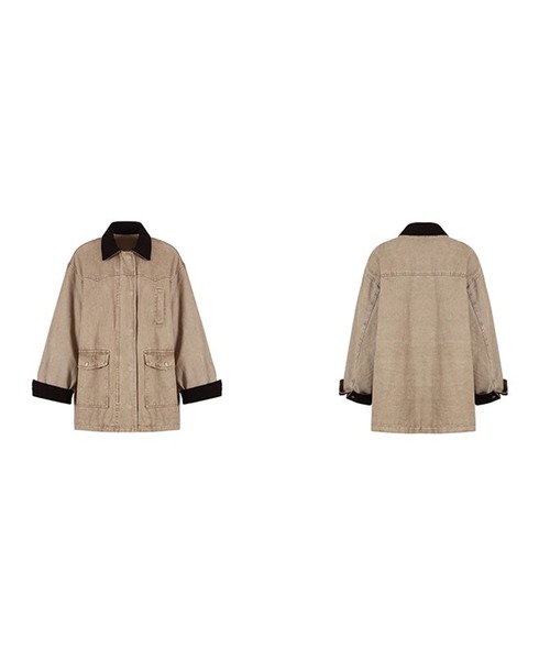 Fano Studios(ファノ ストゥディオズ)の「切り替え ヴィンテージライクコットンジャケット FD25M031【Fano Studios】【2025AW】(ミリタリージャケット・レディース・ベージュ・FREE)」の11枚目の写真