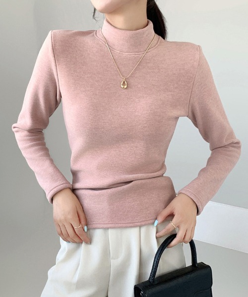 ONEP STAR(ワンピスター)の「裏起毛タートルネックカットソー(Tシャツ/カットソー・レディース・ブラック/オフホワイト/ピンク/カーキ/ダークブラウン/ライトブラウン/グレー・MEDIUM/LARGE/X-LARGE)」の21枚目の写真