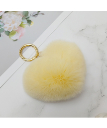 MAIA（マイア）の「Rabbit Fur Heart Keychain &amp; Charm - Yellow（キーケース/キーアクセサリー）」