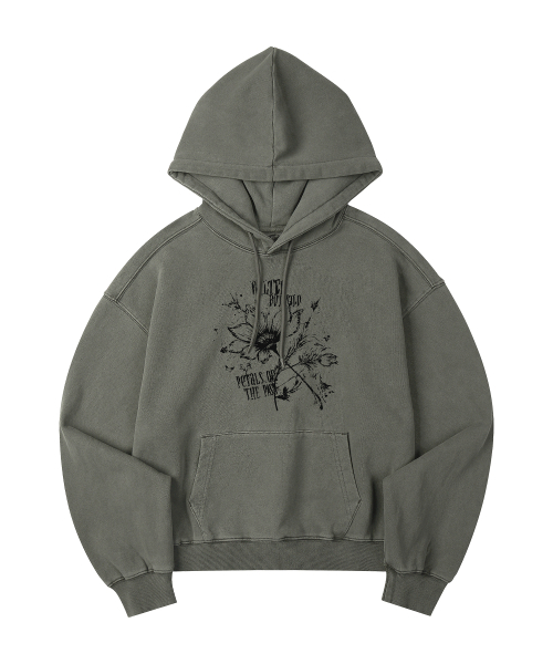 WILDROCK（ワイルドロック）の「ホリシーシュ ワイルドフラワーズ ピグメントオーバーサイズフード_5 COL（パーカー・レディース・ライトグレー/ピンク/ブルー/ダークカーキ/チャコール・SMALL/MEDIUM/LARGE/X-SMALL）」の13枚目の写真