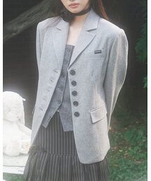 ZIZEMUSEUM（ジゼミュージアム）の「CLASSIC RIBBON JACKET (GRAY)（テーラードジャケット）」