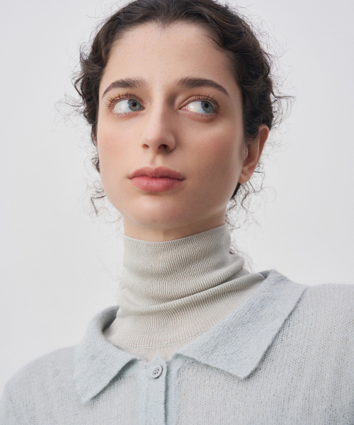 J'RIUM(ジェイリウム)の「コラキッドモヘアポロニットシャツブルー(ニット/セーター・レディース・その他・SMALL/MEDIUM)」の2枚目の写真