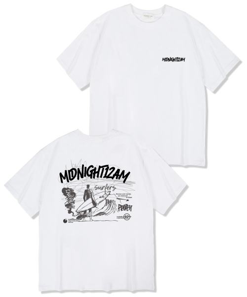 MIDNIGHT12AM(ミッドナイト12エーエム)の「ウェーブサーファー オーバーサイズ 半袖Tシャツ ホワイト(Tシャツ/カットソー・メンズ・その他・LARGE/X-LARGE/XX-LARGE)」の1枚目の写真