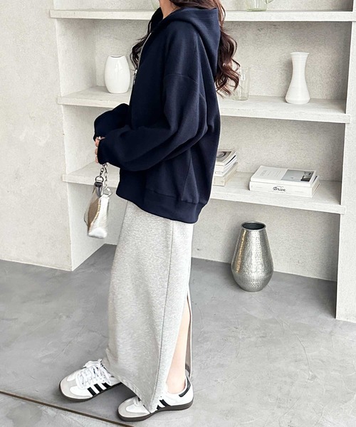 GeeRA(ジーラ)の「ハーフジップワッフルパーカー(パーカー・レディース・ネイビー/ライトピンク/杢グレー・X-LARGE/LARGE/MEDIUM)」の11枚目の写真