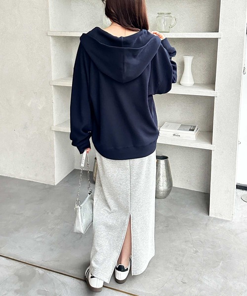 GeeRA(ジーラ)の「ハーフジップワッフルパーカー(パーカー・レディース・ネイビー/ライトピンク/杢グレー・X-LARGE/LARGE/MEDIUM)」の12枚目の写真