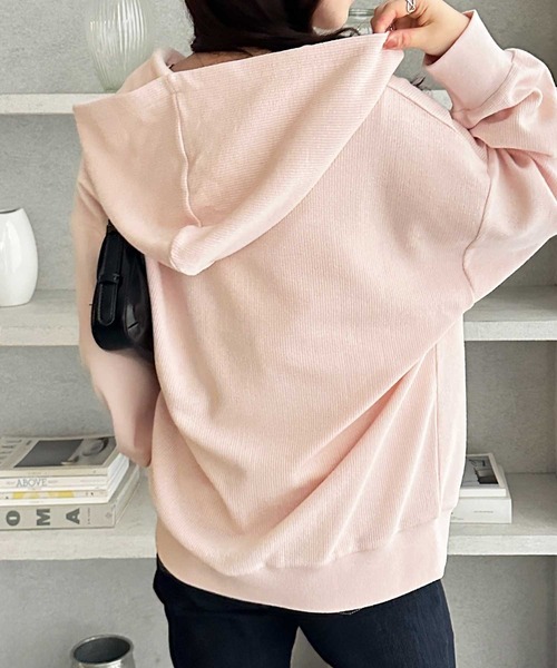 GeeRA(ジーラ)の「ハーフジップワッフルパーカー(パーカー・レディース・ネイビー/ライトピンク/杢グレー・X-LARGE/LARGE/MEDIUM)」の17枚目の写真