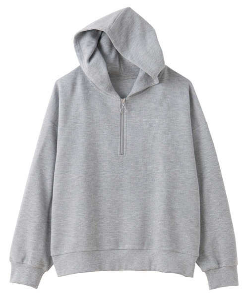 GeeRA(ジーラ)の「ハーフジップワッフルパーカー(パーカー・レディース・ネイビー/ライトピンク/杢グレー・X-LARGE/LARGE/MEDIUM)」の21枚目の写真