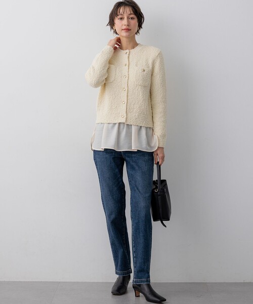 23区 S（ニジュウサンクチイサイサイズ）の「ナチュラルコットンベア シアードッキング カットソー（Tシャツ/カットソー・レディース・ブラック系/ベージュ系/ホワイト系・32）」の17枚目の写真