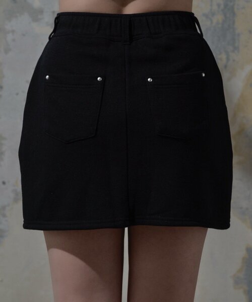 Mavie..7（メヴィセットゥ）の「【Mavie..7】スタッズ付ミニスコート（スカート・レディース・グレー/ブラック/スミクロ・MEDIUM/SMALL）」の16枚目の写真