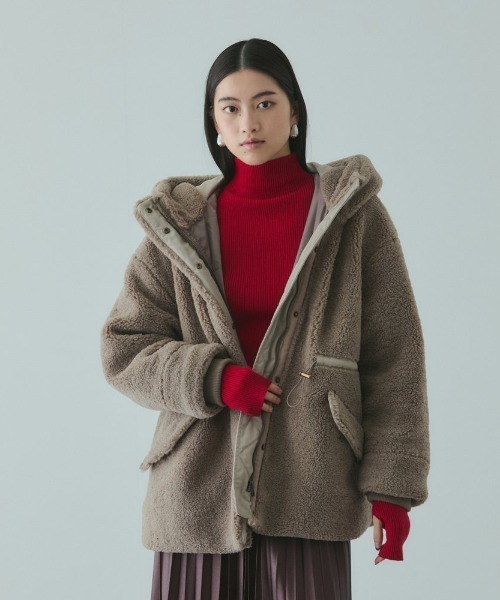 VICKY（ビッキー）の「ショートボアナカワタドロストブルゾン（ブルゾン・レディース・ブラック/ブラウン・M）」の2枚目の写真