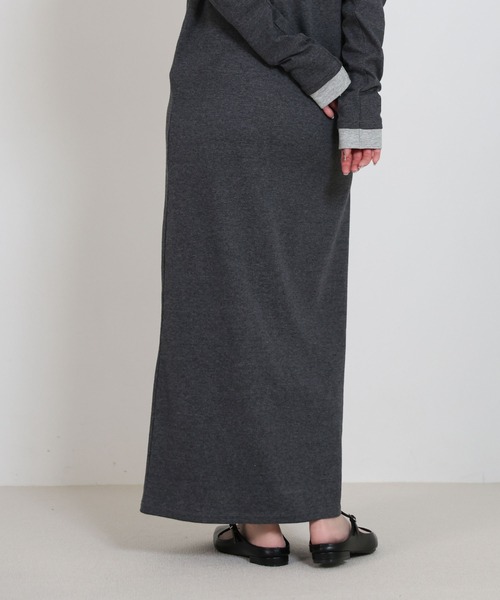 select MOCA（セレクトモカ）の「カットリブレイヤードヘンリーネックワンピース（ワンピース・レディース・ブラウン/グレー/ブラック・LARGE/MEDIUM）」の15枚目の写真