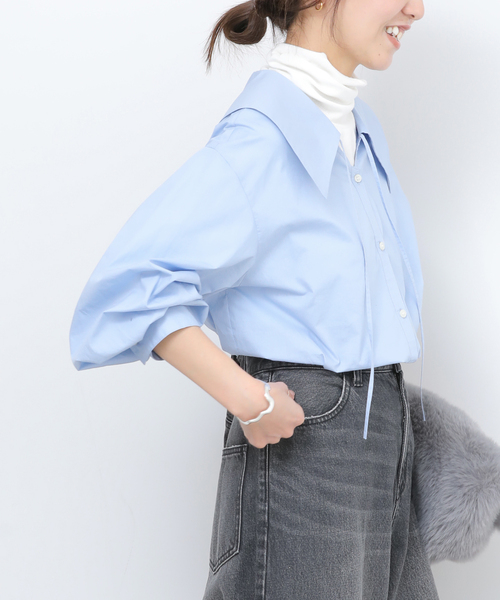 JOURNAL STANDARD relume(ジャーナルスタンダード レリューム)の「《追加 / 新色》ビッグカラーブラウス(シャツ/ブラウス・レディース・ブルー系その他/ホワイト・FREE)」の3枚目の写真