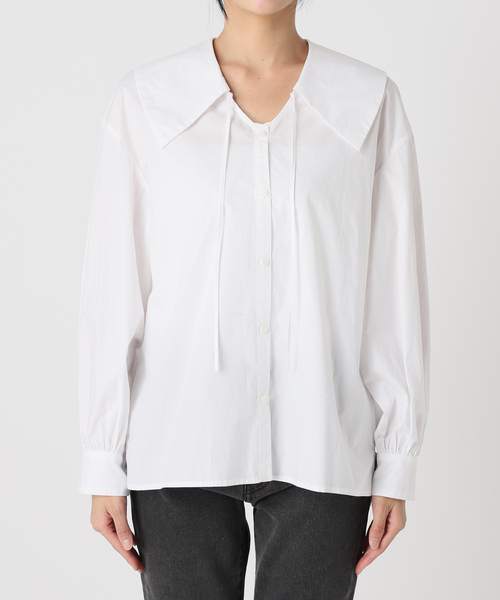 JOURNAL STANDARD relume(ジャーナルスタンダード レリューム)の「《追加 / 新色》ビッグカラーブラウス(シャツ/ブラウス・レディース・ブルー系その他/ホワイト・FREE)」の13枚目の写真