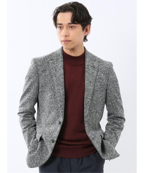 タカキュー（TAKA−Q）/【ストレッチ 尾州からみニット】タカキュー 2ボタンジャケット モノトーン セール】【ストレッチ 尾州からみニット】タカキュー 2ボタン