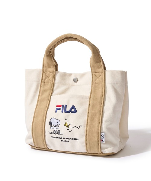 FILA(フィラ)の「【FILA × PEANUTS】コラボ ミニトートバッグ(トートバッグ・レディース・ベージュ/ブラック・FREE)」の2枚目の写真