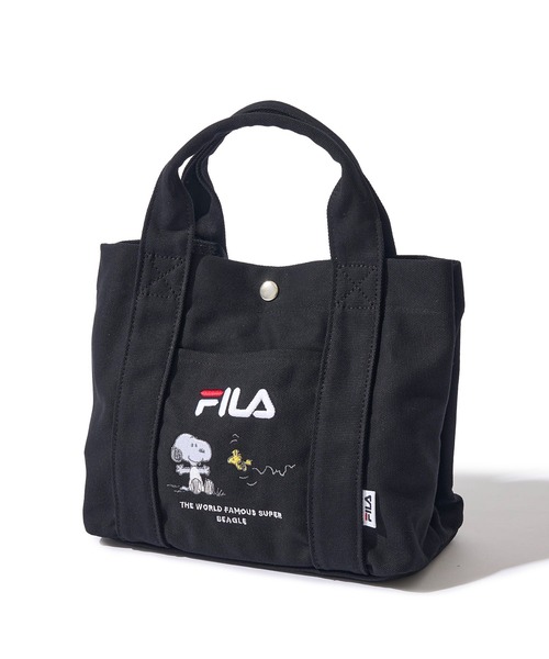 FILA(フィラ)の「【FILA × PEANUTS】コラボ ミニトートバッグ(トートバッグ・レディース・ベージュ/ブラック・FREE)」の1枚目の写真