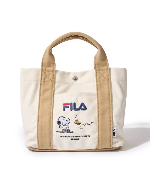 FILA(フィラ)の「【FILA × PEANUTS】コラボ ミニトートバッグ(トートバッグ・レディース・ベージュ/ブラック・FREE)」の5枚目の写真