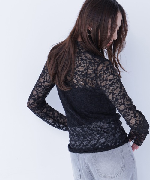 NATURAL BEAUTY BASIC(ナチュラルビューティーベーシック)の「◇レースハイネックカットソー(Tシャツ/カットソー・レディース・オフホワイト/ブラック・FREE)」の18枚目の写真