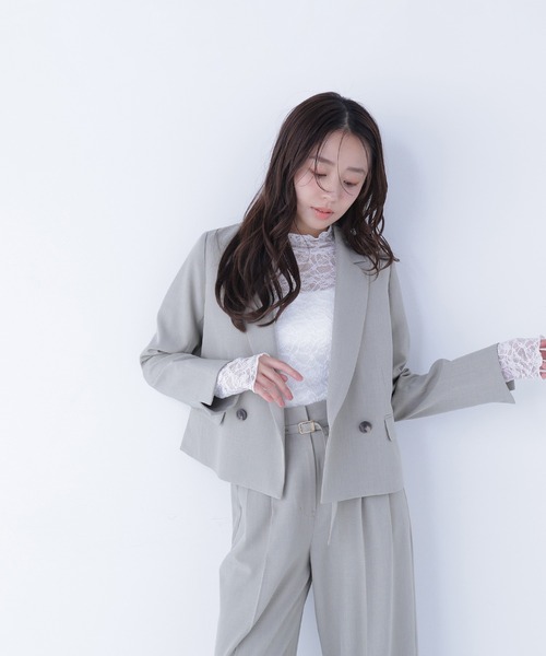 NATURAL BEAUTY BASIC(ナチュラルビューティーベーシック)の「◇レースハイネックカットソー(Tシャツ/カットソー・レディース・オフホワイト/ブラック・FREE)」の9枚目の写真