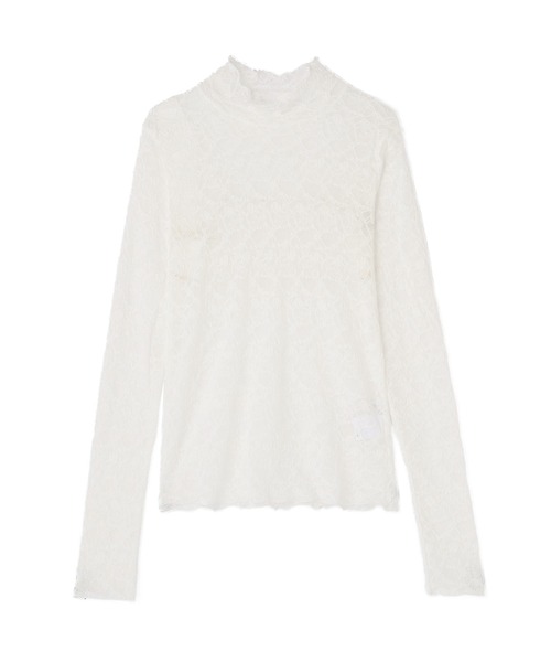 NATURAL BEAUTY BASIC（ナチュラルビューティーベーシック）の「◇レースハイネックカットソー（Tシャツ/カットソー・レディース・オフホワイト/ブラック・FREE）」の21枚目の写真