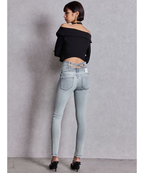 GYDA（ジェイダ）の「ハイウエストウエストクロススキニーデニムパンツ（デニムパンツ・レディース・ブラック/ライトブルー/インディゴブルー・X-SMALL/SMALL/MEDIUM/LARGE）」の12枚目の写真