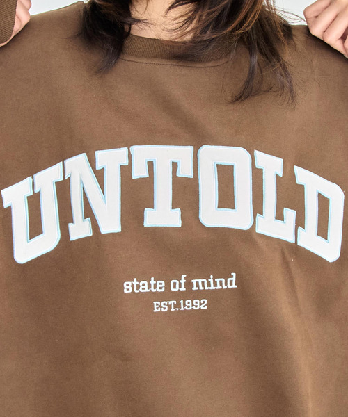 ANAP（アナップ）の「ベロア刺繍 オーバーサイズ スウェット プルオーバー（スウェット・レディース・ブラウン/ライトグレー/オレンジ/ネイビー・F）」の7枚目の写真