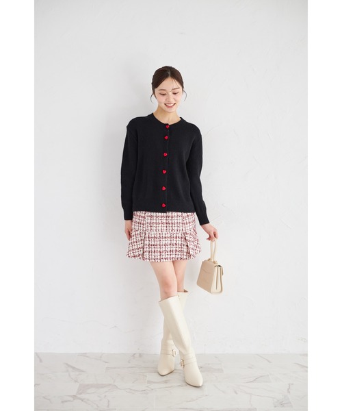 tocco closet(トッコ クローゼット)の「【ZOZO限定】ミニハート釦ニットカーディガン(カーディガン/ボレロ・レディース・ブラック/ネイビー/グレー・M)」の4枚目の写真