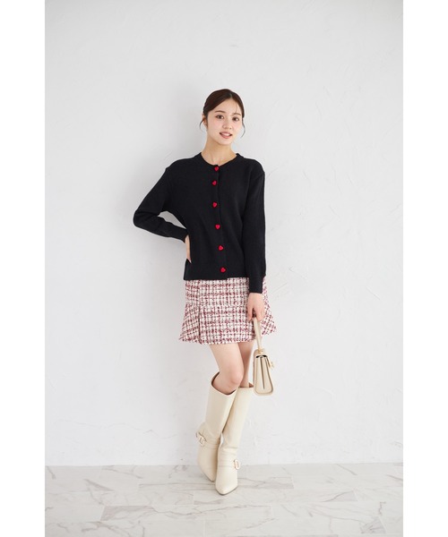 tocco closet(トッコ クローゼット)の「【ZOZO限定】ミニハート釦ニットカーディガン(カーディガン/ボレロ・レディース・ブラック/ネイビー/グレー・M)」の5枚目の写真