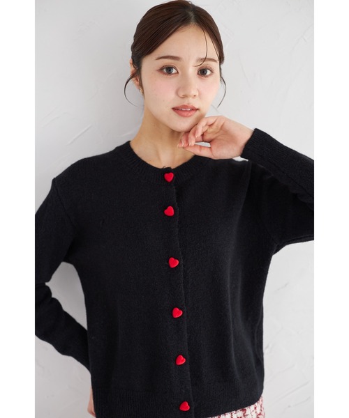 tocco closet(トッコ クローゼット)の「【ZOZO限定】ミニハート釦ニットカーディガン(カーディガン/ボレロ・レディース・ブラック/ネイビー/グレー・M)」の8枚目の写真