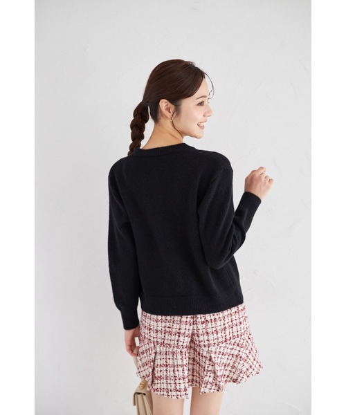 tocco closet(トッコ クローゼット)の「【ZOZO限定】ミニハート釦ニットカーディガン(カーディガン/ボレロ・レディース・ブラック/ネイビー/グレー・M)」の9枚目の写真