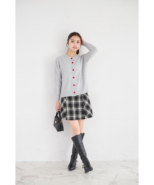 tocco closet(トッコ クローゼット)の「【ZOZO限定】ミニハート釦ニットカーディガン(カーディガン/ボレロ・レディース・ブラック/ネイビー/グレー・M)」の10枚目の写真
