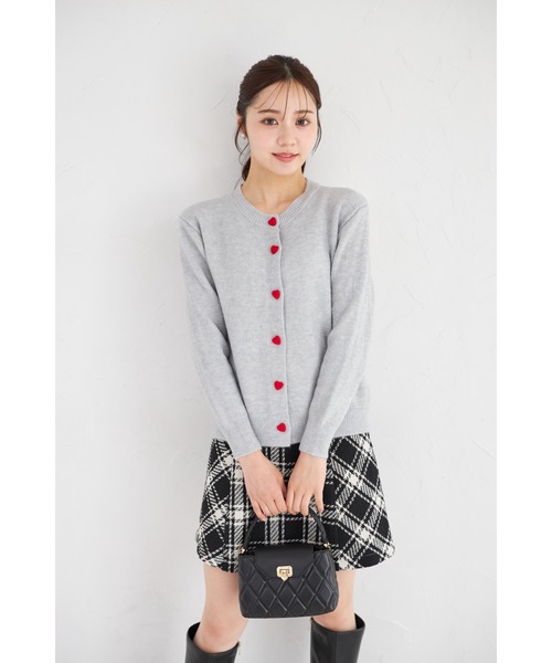 tocco closet(トッコ クローゼット)の「【ZOZO限定】ミニハート釦ニットカーディガン(カーディガン/ボレロ・レディース・ブラック/ネイビー/グレー・M)」の11枚目の写真