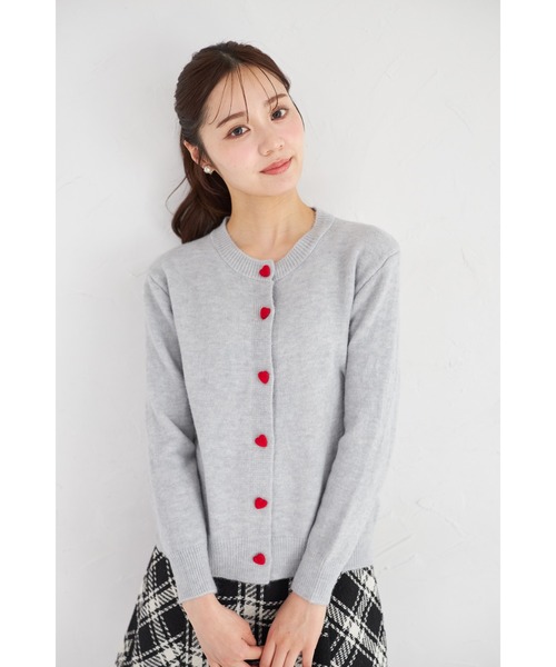 tocco closet(トッコ クローゼット)の「【ZOZO限定】ミニハート釦ニットカーディガン(カーディガン/ボレロ・レディース・ブラック/ネイビー/グレー・M)」の12枚目の写真