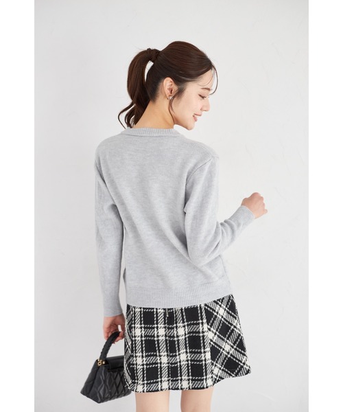 tocco closet(トッコ クローゼット)の「【ZOZO限定】ミニハート釦ニットカーディガン(カーディガン/ボレロ・レディース・ブラック/ネイビー/グレー・M)」の14枚目の写真