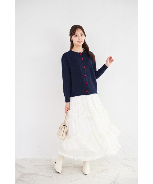 tocco closet(トッコ クローゼット)の「【ZOZO限定】ミニハート釦ニットカーディガン(カーディガン/ボレロ・レディース・ブラック/ネイビー/グレー・M)」の16枚目の写真