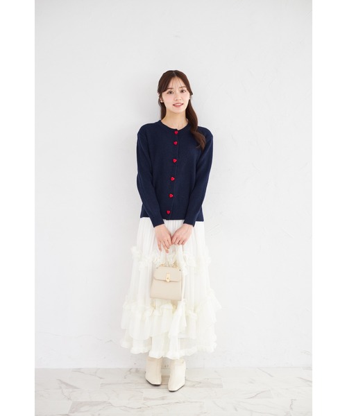 tocco closet(トッコ クローゼット)の「【ZOZO限定】ミニハート釦ニットカーディガン(カーディガン/ボレロ・レディース・ブラック/ネイビー/グレー・M)」の15枚目の写真
