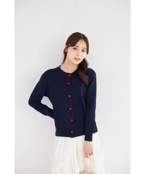 tocco closet(トッコ クローゼット)の「【ZOZO限定】ミニハート釦ニットカーディガン(カーディガン/ボレロ・レディース・ブラック/ネイビー/グレー・M)」の17枚目の写真