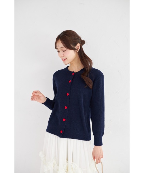 tocco closet(トッコ クローゼット)の「【ZOZO限定】ミニハート釦ニットカーディガン(カーディガン/ボレロ・レディース・ブラック/ネイビー/グレー・M)」の18枚目の写真