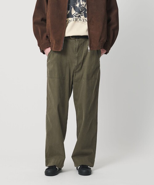 BEAUTY&YOUTH UNITED ARROWS(ビューティーアンドユースユナイテッドアローズ)の「ヘリンボーン ツイル ベイカーパンツ(カーゴパンツ・メンズ・オリーブ/ブラック・M/S/L/XL)」の1枚目の写真