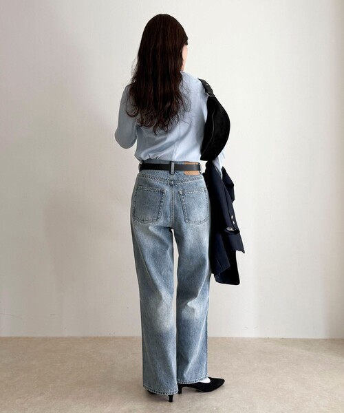 fredy emue（フレディエミュ）の「シアーテレコヘンリーネックプルオーバー（Tシャツ/カットソー・レディース・サックスブルー/ベージュ/ネイビー/オフホワイト・38）」の9枚目の写真