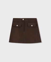 DIMANCHE（ディマンシュ）の「CORDUROY CLASSIC MINI SKIRT (BROWN)（スカート）」