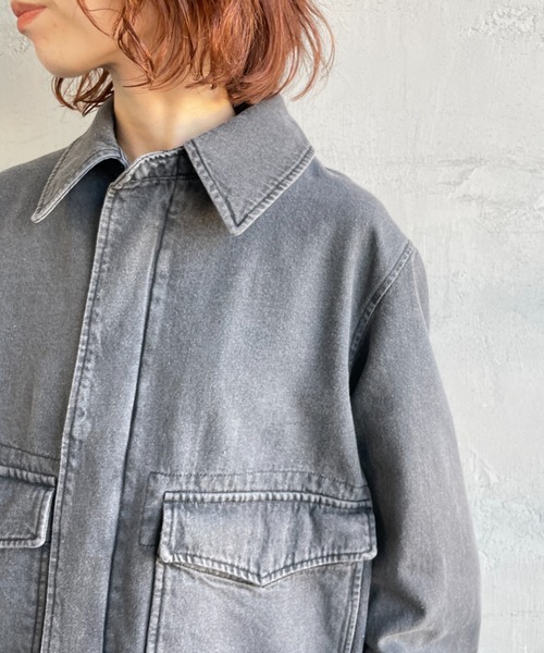 ARMY TWILL（アーミーツイル）の「[ARMY TWILL/アーミーツイル] 別注 デニム A-2フライトジャケット（ブルゾン・レディース・ブラック/ネイビー・L/M/S）」の11枚目の写真