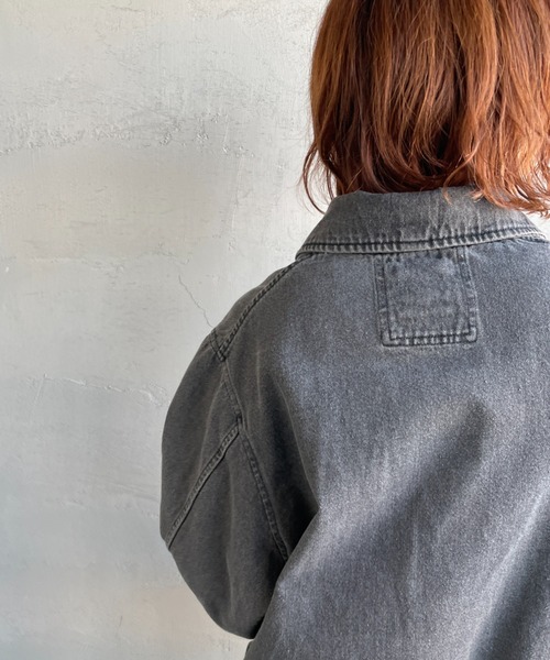 ARMY TWILL（アーミーツイル）の「[ARMY TWILL/アーミーツイル] 別注 デニム A-2フライトジャケット（ブルゾン・レディース・ブラック/ネイビー・L/M/S）」の12枚目の写真