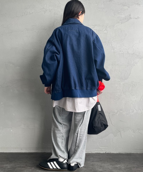 ARMY TWILL（アーミーツイル）の「[ARMY TWILL/アーミーツイル] 別注 デニム A-2フライトジャケット（ブルゾン・レディース・ブラック/ネイビー・L/M/S）」の20枚目の写真